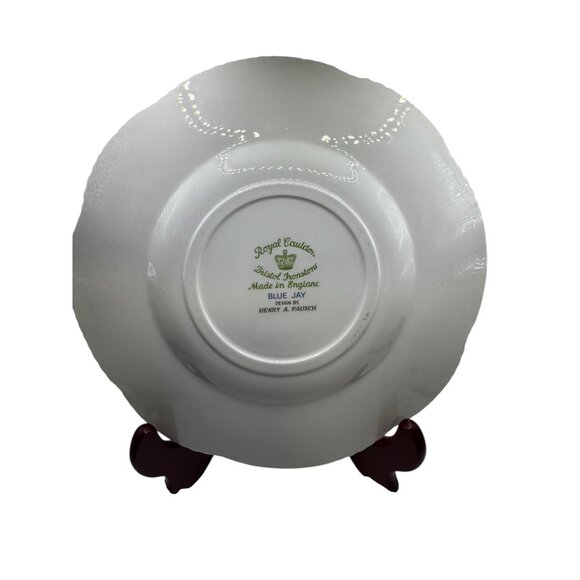 Blue Jay Royal Cauldon Bristol Ironstone Plate By Henry A Pausch 8" Decorative V - Picture 7 of 7